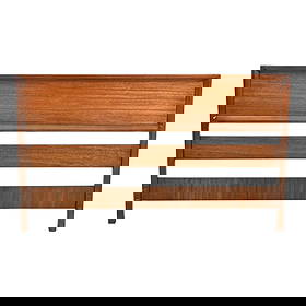 Milo Baughman for Drexel Perspective Exotic Mindoro Wood Full Size Headboard, 1950s: A gorgeous Mid-Century Modern full size headboard in exotic Mindoro wood By Milo Baughman for Drexel, "Perspective" Collection USA, 1950s Measures: 56.5"W x 1.75"D x 34"H. Very good original vintage c