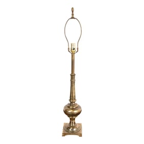 Ralph Lauren Style Mid-Century Hollywood Regency Tall Brass Table Lamp