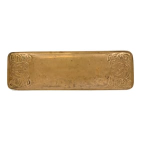 Tiffany Studios New York Zodiac Bronze Doré Pen Tray