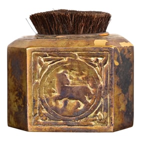 Tiffany Studios New York Zodiac Bronze Pen Brush