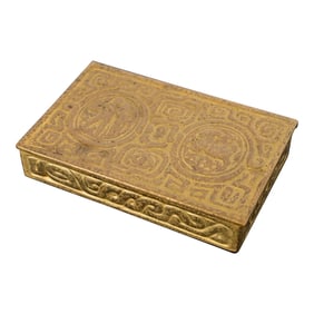 Tiffany Studios New York Zodiac Pattern Bronze Doré Box