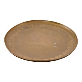 Tiffany Studios New York Bronze Plate With Greek Key Design