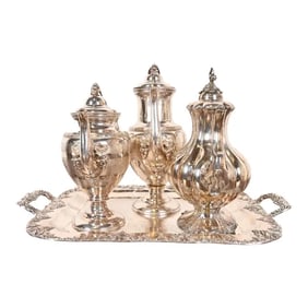 Tiffany & Co. Style Antique Victorian Silver Plate Tea and Coffee Service Set