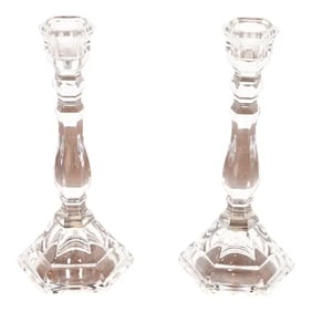 Tiffany & Co. Clear Crystal Candlesticks, Pair