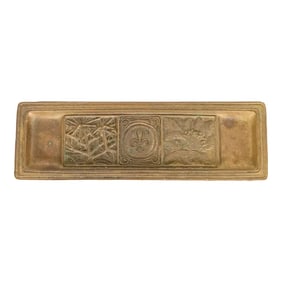 Tiffany Studios New York Bookmark Pattern Bronze Pen Tray