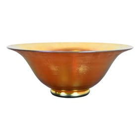 Steuben Aurene Iridescent Art Glass Fruit Bowl or Center Bowl