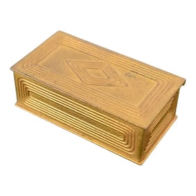 Tiffany Studios New York Graduate Pattern Bronze Doré Stamp Box