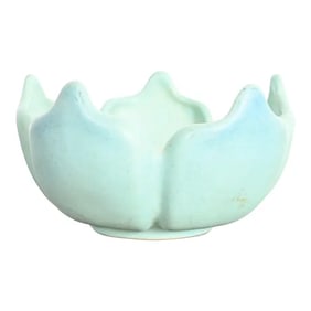 Van Briggle Arts & Crafts Lotus Form Turquoise Glazed Ceramic Bowl
