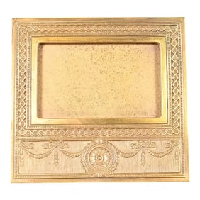Tiffany Studios New York Adam Bronze Doré Desk Calendar Frame or Picture Frame