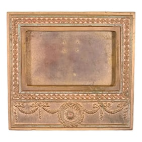 Tiffany Studios New York Adam Bronze Doré and Enamel Desk Calendar Frame or Picture Frame