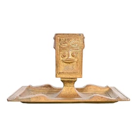 Tiffany Studios New York American Indian Pattern Bronze Doré Match Box Holder