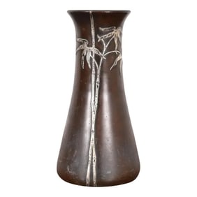 Heintz Arts & Crafts Sterling Silver on Bronze Vase