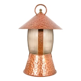 Roycroft Style Antique Arts & Crafts Hammered Copper Desk Lamp, 1930s