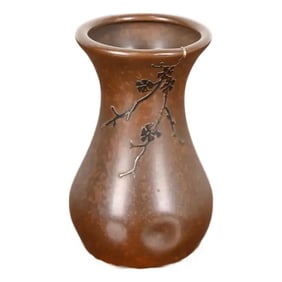 Heintz Arts & Crafts Sterling Silver on Bronze Petite Vase