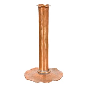 Arthur Cole for Avon Coppersmith Arts & Crafts Hammered Copper Bud Vase, 1930s