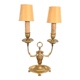 Tiffany Studios New York Bronze Doré Two-Light Table Lamp, Circa 1910