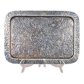 Joseph Heinrichs Arts and Crafts Hand Hammered Silverplate Drink Tray