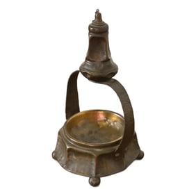 Apollo Studios New York Arts & Crafts Hammered Copper Table Lighter With Ashtray, Circa 1920s