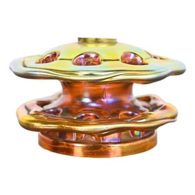 Tiffany Studios Style Iridescent Favrile Glass Flower Frog