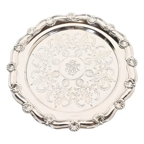 Tiffany & Co. Antique Victorian Sterling Silver Footed Serving Tray