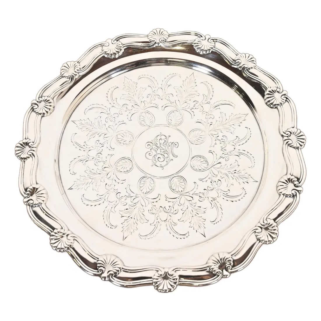 Tiffany & Co. Antique Victorian Sterling Silver Footed Serving Tray (1 of 10)
