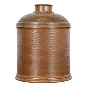 Roycroft Style Arts & Crafts Hammered Copper Humidor, Circa 1920s