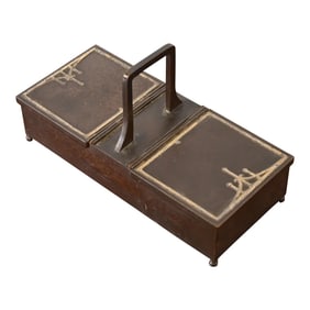 Heintz Arts & Crafts Sterling Silver on Bronze Double Humidor or Cigarette Box