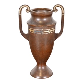 Heintz Arts & Crafts Sterling Silver on Bronze Amphora Vase