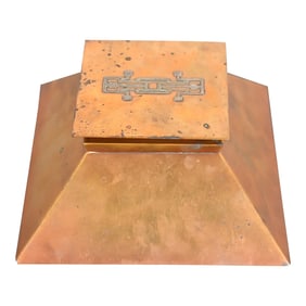 Heintz Arts & Crafts Sterling Silver on Bronze Inkwell