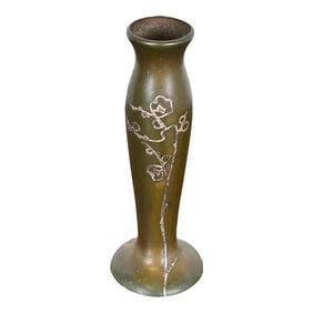 Heintz Arts & Crafts Sterling Silver on Bronze Tall Vase