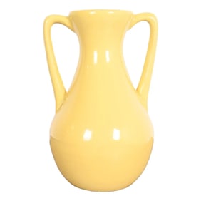 Roseville Pottery Arts & Crafts Large Yellow Glazed Handled Art Pottery Jug or Vase, 1930s