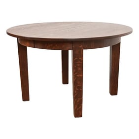 Gustav Stickley Antique Mission Oak Arts & Crafts Extension Dining Table, Circa 1910