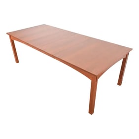 Stickley Harvey Ellis Collection Inlaid Cherry Wood Extension Dining Table, Newly Refinished