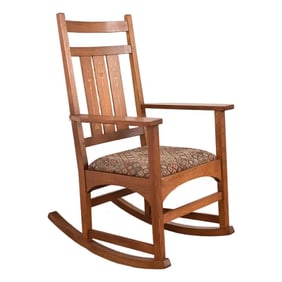 Stickley Harvey Ellis Collection Mission Arts & Crafts Inlaid Oak Rocking Chair