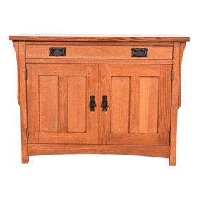 Stickley Style Mission Oak Arts & Crafts Sideboard Buffet or Bar Cabinet