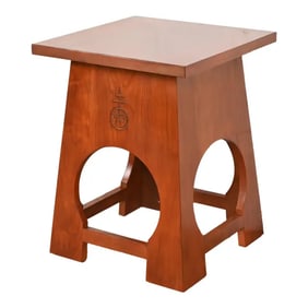 Roycroft Arts & Crafts Cherry Wood Tabouret by Stickley