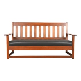 Charles Stickley Antique Mission Oak Arts & Crafts Settle Sofa or Bench, Circa 1900