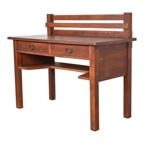 Antique Stickley Mission Oak Arts & Crafts Desk, Circa 1900