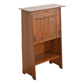 Gustav Stickley Antique Mission Oak Arts & Crafts Drop Front Secretary Desk, Circa 1900