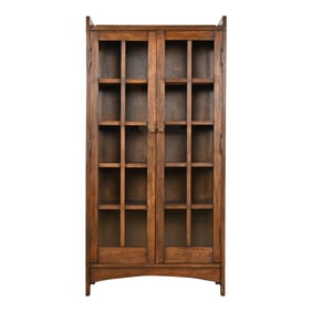 Gustav Stickley Style Mission Oak Arts and Crafts Bookcase Cabinet