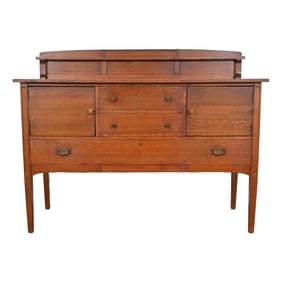 Limbert Antique Mission Oak Arts & Crafts Sideboard Buffet or Bar Cabinet, Circa 1900