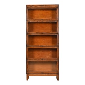 Antique Arts & Crafts Oak Five-Stack Barrister Bookcase by Lundstrom, Circa 1920s