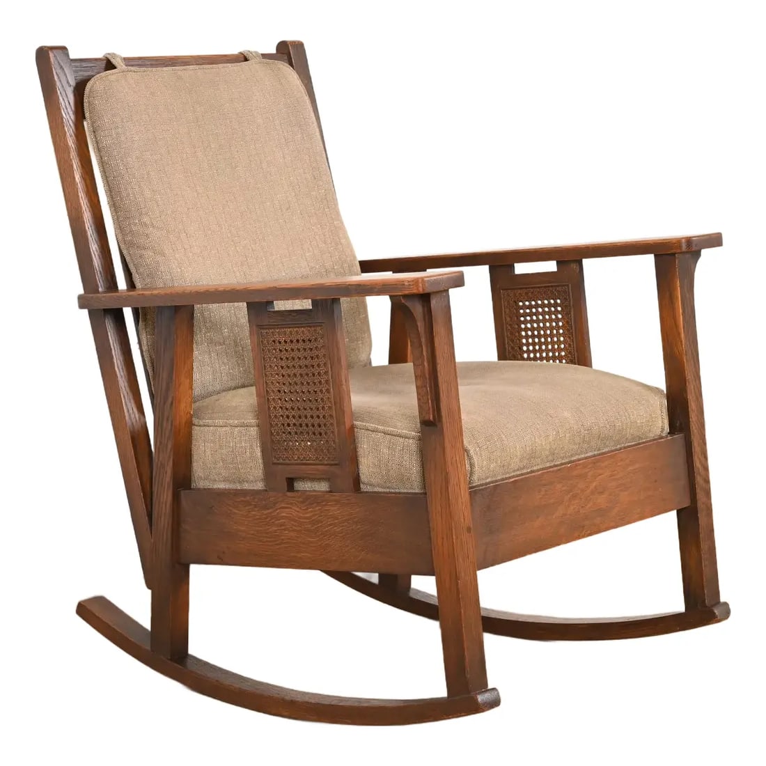 Stickley Brothers Antique Mission Oak and Cane Arts & Crafts Rocking Chair, Circa 1910 (1 of 12)