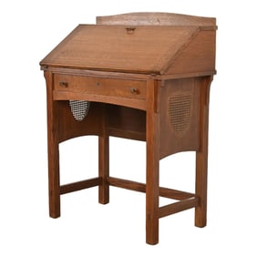 Limbert Antique Mission Oak Arts & Crafts Drop Front Secretary Desk, Circa 1900