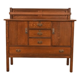 L. & J. G. Stickley Antique Mission Oak Arts & Crafts Sideboard, Newly Refinished