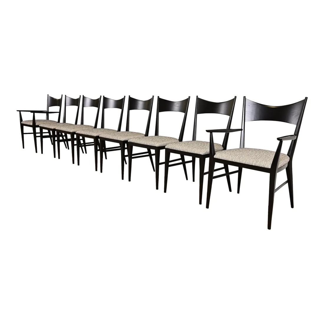 Paul McCobb for Directional Black Lacquered Bow Tie Dining Chairs, Fully Restored (1 of 16)
