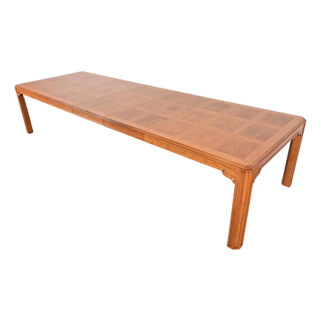 Drexel Heritage Mid-Century Modern Oak and Burl Wood Extension Dining Table, Newly Refinished (1 of 15)