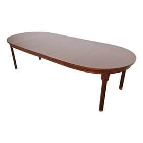 Michael Taylor for Baker Far East Collection Walnut Extension Dining Table, Newly Refinished