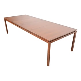 Edward Wormley for Dunbar Mid-Century Modern Walnut Extension Dining Table, Newly Refinished