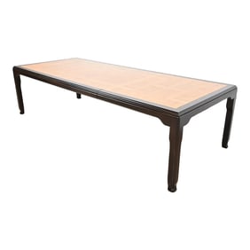 Raymond Sobota for Century Furniture Hollywood Regency Chinoiserie Burl Wood Extension Dining Table